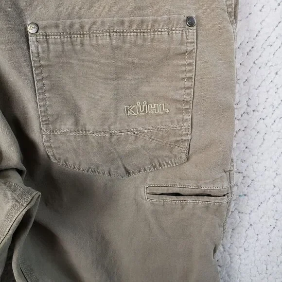 Kuhl Kanvus Jeans Mens 33x28 Brown Vintage Patina Dye Canvas Outdoor Pants - Picture 5 of 12